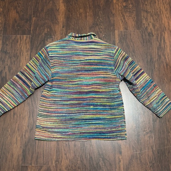 LIFESTYLE Multicolor Striped Button-Up Woman’s Jacket BoHo-Hippie M GUC - Picture 12 of 15